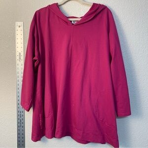 Pink Hooded Long Sleeve hoodie Top